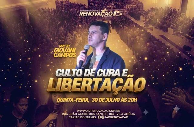 CULTO de CULTO DE CURA E LIBERTAÇÃO