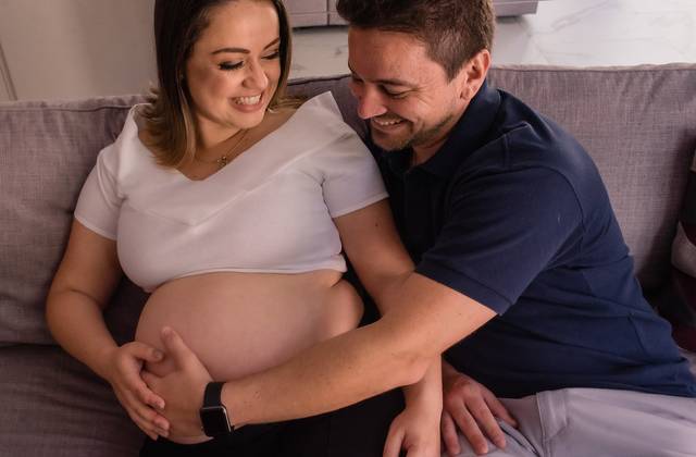 Ensaio Pessoal de Gabriela, Ramon e Vicente - À espera de Olívia