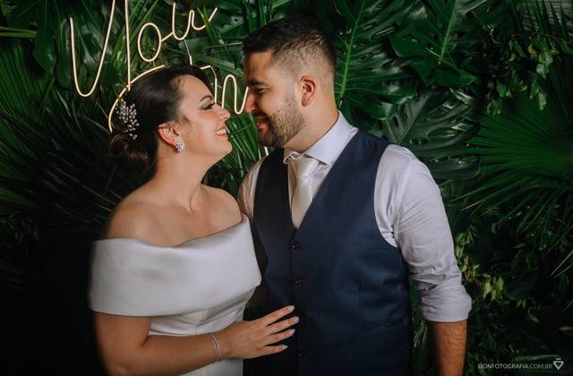 Foto lembrança de Karina e Lucas