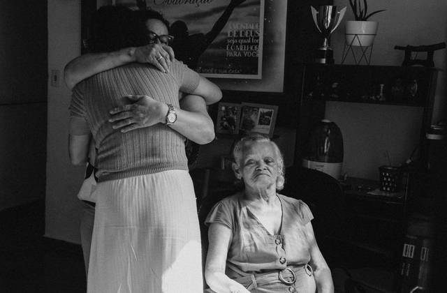 Família de Dia das mães na vó Val