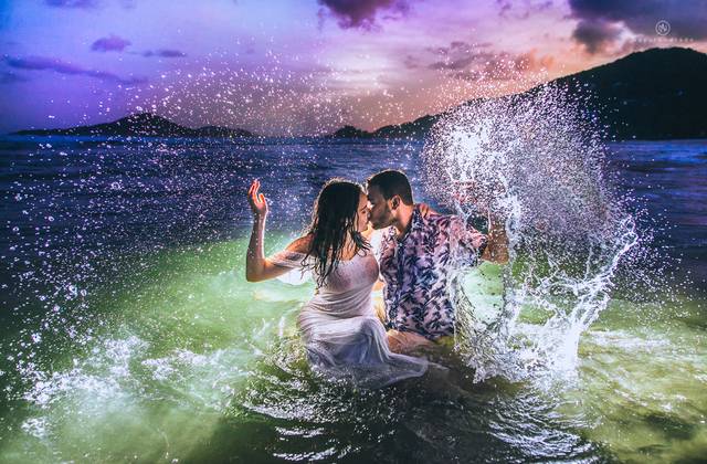 Pre-Wedding de Ensaio casal- Por do Sol na praia -Eduardo e Dimitria