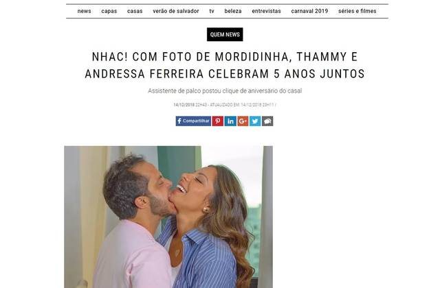 Casal de Thammy Miranda e Andressa Ferreira