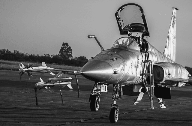 Aviação de Esquadrão Pampa ao Pôr do Sol...