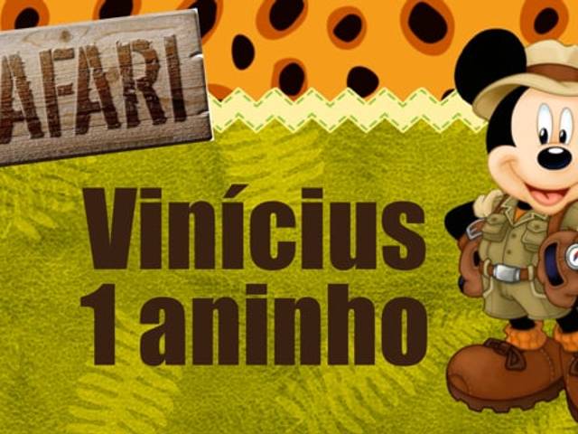 Aniversário Infantil de Tema Mickey Safari | Vinícius 1 ano