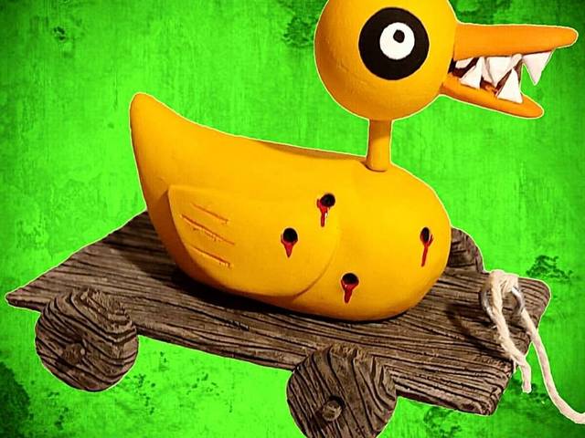 Escultura  de Pato Vampiro - Estranho Mundo de Jack 