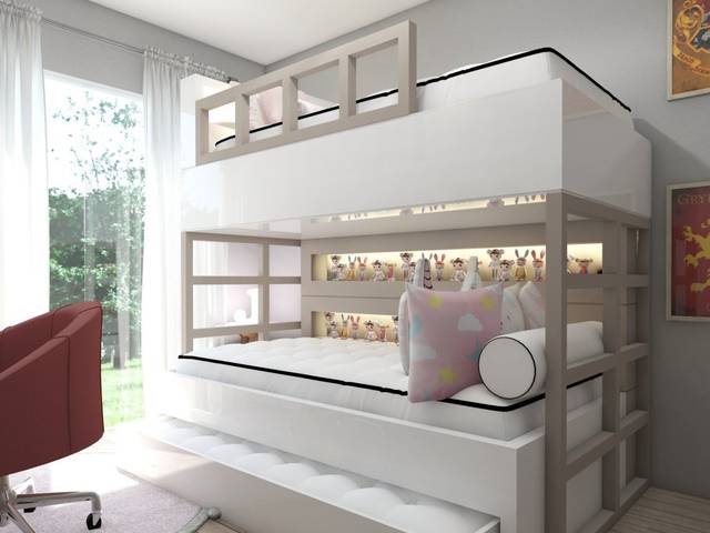 DESIGN DE INTERIORES de DORMITÓRIO ANA E JULIA