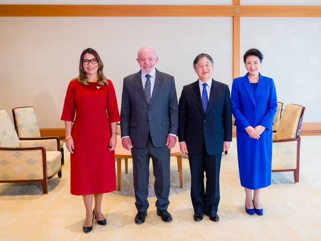 FOTOJORNALISMO de Imperador Naruhito e a Imperatriz Masako recebem O Presidente Lula e a primeira dama Janja no castelo Imperial .