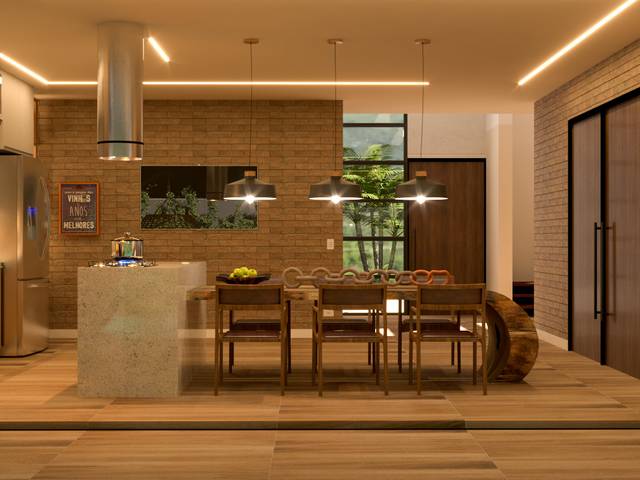 Projeto de Área gourmet com vibe natural e muito conforto