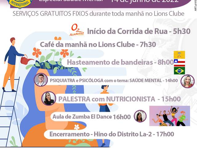 Lions Clube de 🧑🏻‍⚕️ FEIRA DE SAÚDE 👨🏼‍⚕️: Especial Saúde Mental