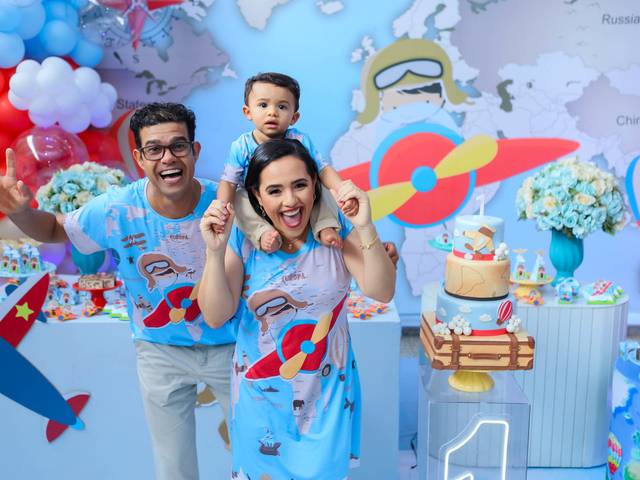 Festa Infantil de Aniversário de 1 Ano do Miguel com Tema Aviador