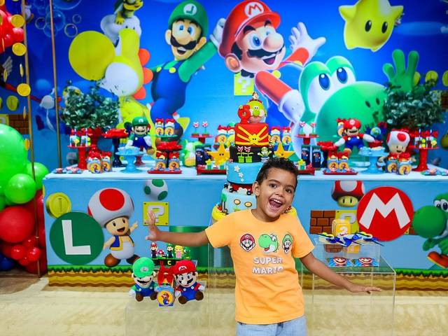 Festa Infantil de Aniversário dos 6 anos do Lucas com Tema Super Mario Bros