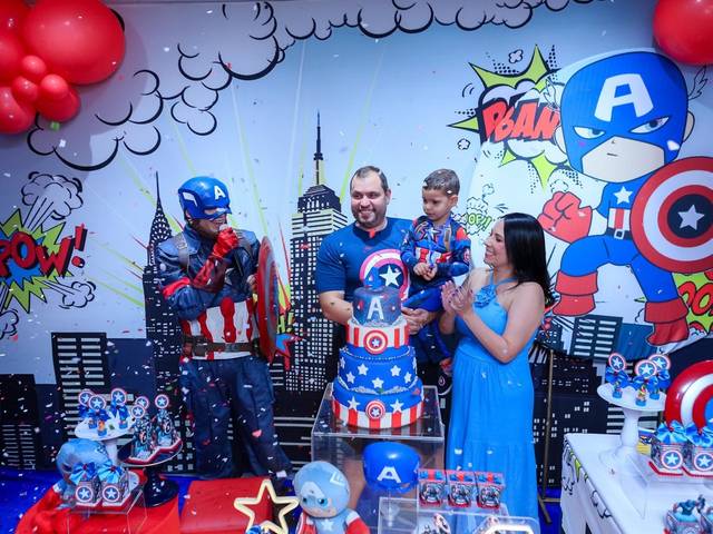 Festa Infantil de Aniversário do Arthur com tema Capitão América