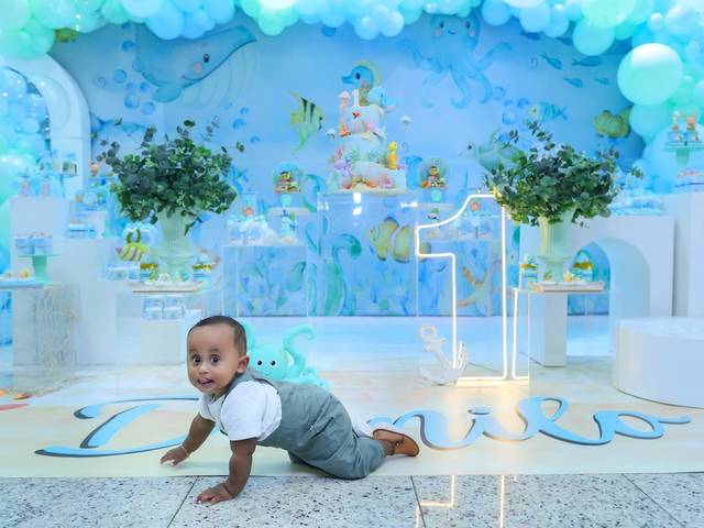 Festa Infantil de ANIVERSÁRIO DE 1 ANO DO DANILO COM FUNDO DO MAR