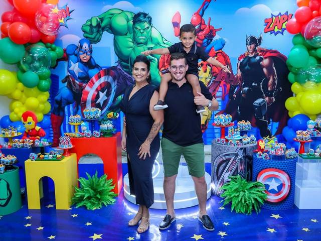 Festa Infantil de Festa de 3 anos do Valentin dos Super-Heróis