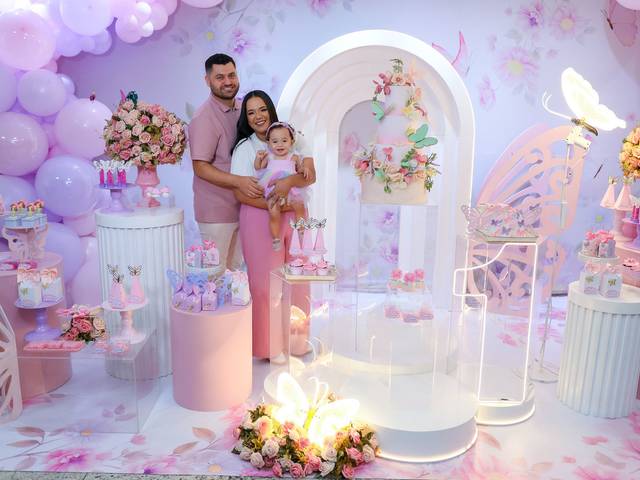 Festa Infantil de Festa Jardim das Borboletas de 1 Ano da Luisa