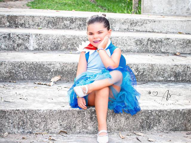Infantil de Ensaio externo Clara e familia 