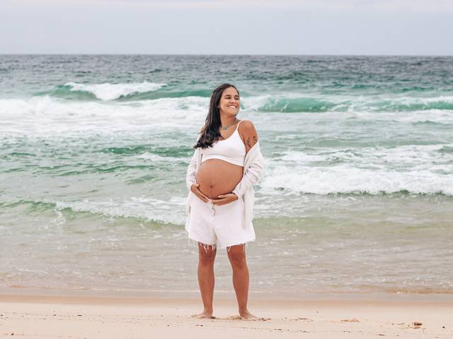 Ensaio Gestante de À espera de Henry