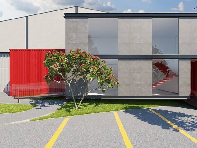 Projeto 3D de Galpão Industrial