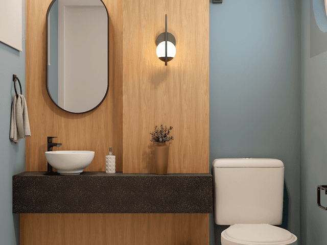 Banheiros de Lavabo azul