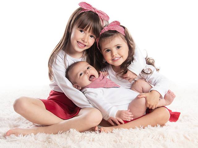 Infantil de Ensaio do Hugo e suas manas