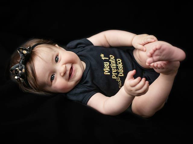 Bebê de Ensaio Mensal da Manuella