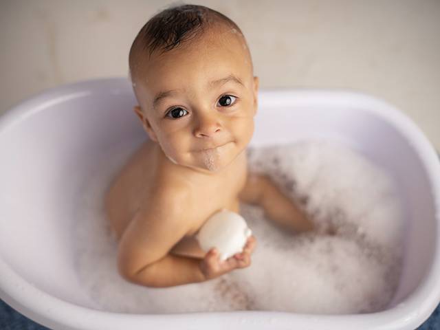 Bebê de Ensaio Banho Davi Luca