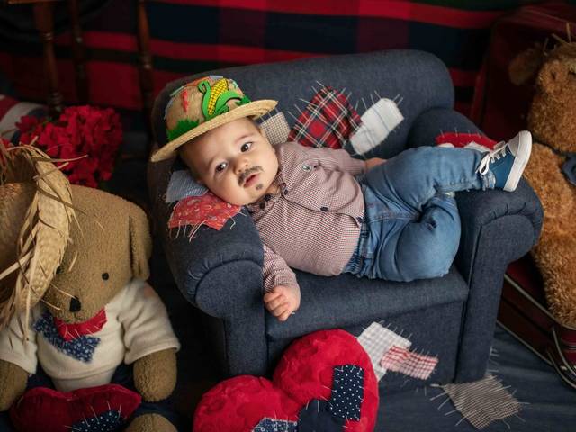 Bebê de Ensaio Mensal do Thor