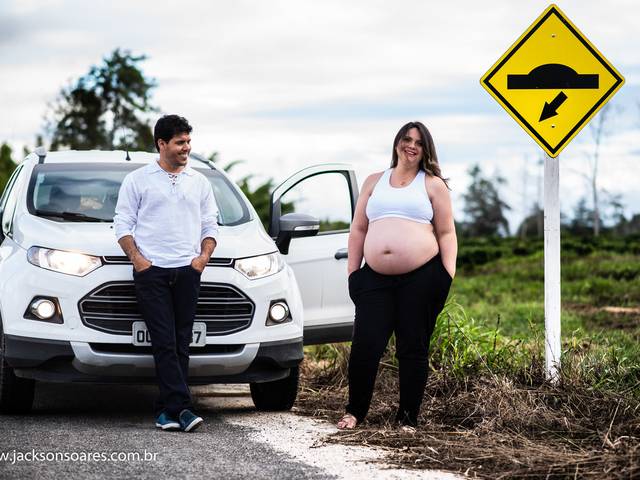 Ensaios de Jakeline e Ricardo esperando por Luna