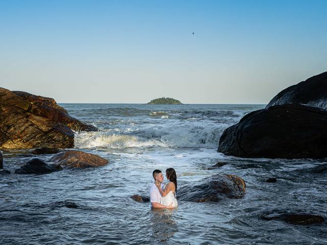 Casamento de Ensaio pré wedding na praia - Peruíbe/SP - Jennifer e Fernando