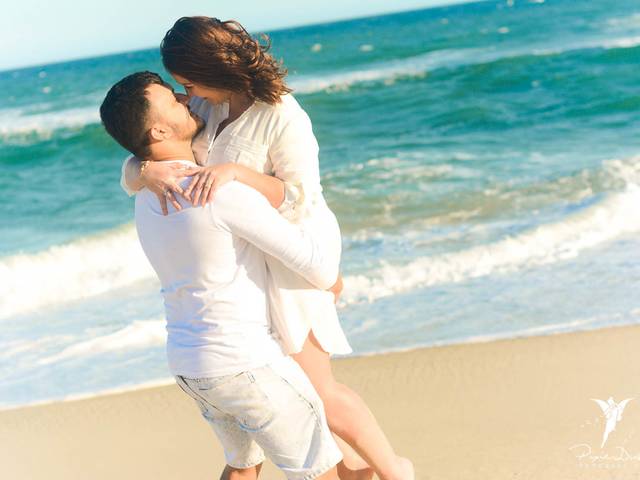 Casal de Ensaio Pré Noivado na Barra da Tijuca - Ensaio Pré Noivado Brenda & Daniel na Praia da Reserva