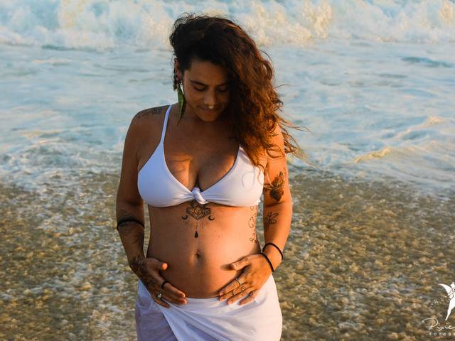 Gestante & Parto de Ensaio Gestante Fernanda - Ensaio Gestante no Quebra Mar da Praia da Barra da Tijuca