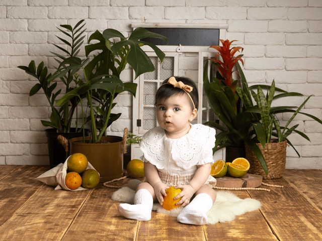 Infantil de Sessão de frutas da Isabel