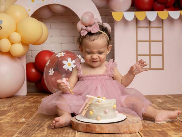 Smash the cake de Pré festa de 1 ano da Alice