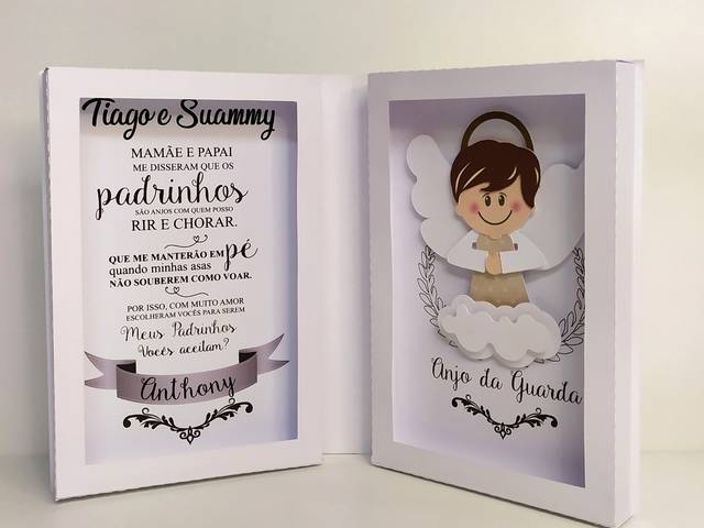 Convite padrinhos de Caixa Convite Padrinho