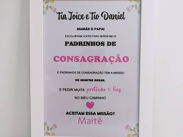 Convite padrinhos de Porta Retrato convite padrinhos