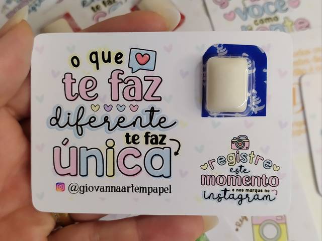 Mimos Cliente de Card com chiclete Flics