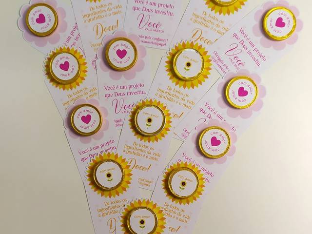 Mimos Cliente de Card com moeda de chocolate