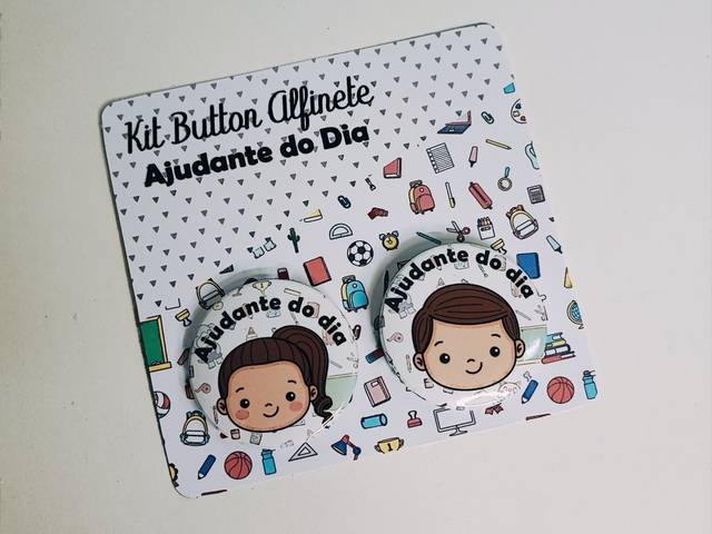 Buttons de Kit Button Alfinete Ajudante do dia
