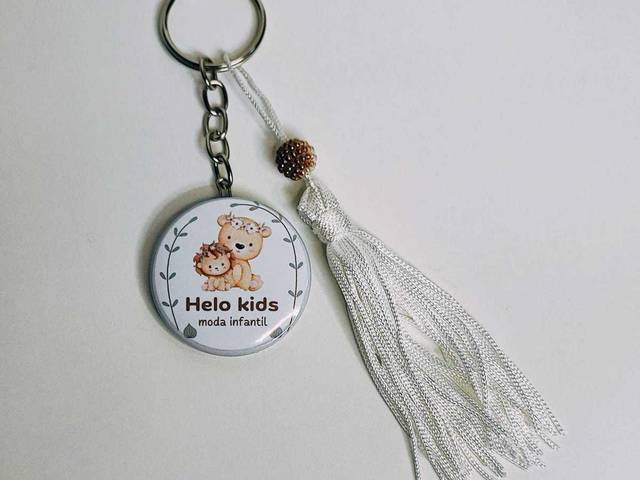 Mimos Cliente de BUTTON CHAVEIRO UMA FACE com pingente de tassel