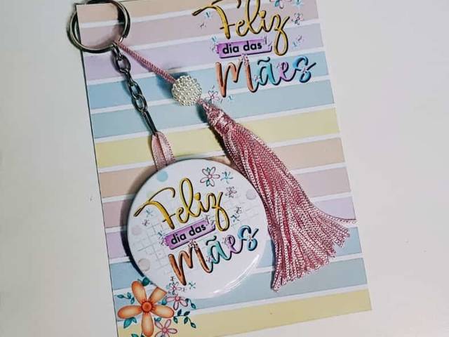 Mimos Cliente de BUTTON CHAVEIRO ESPELHO