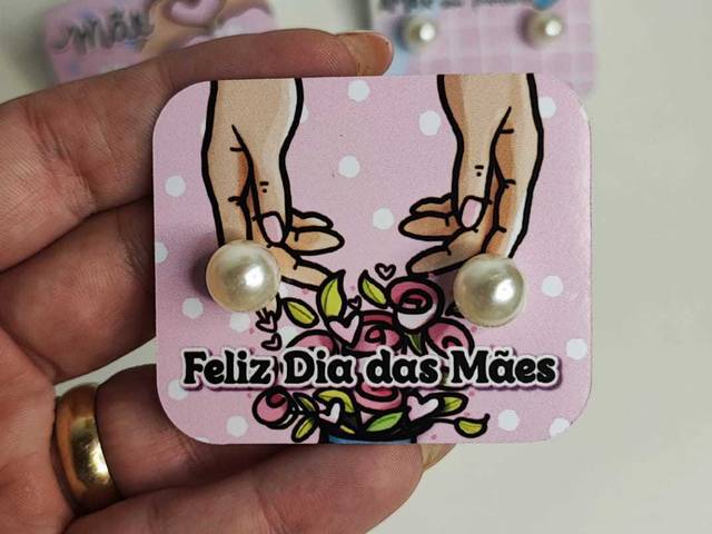 Mimos Cliente de CARD COM BRINCO PERÓLA