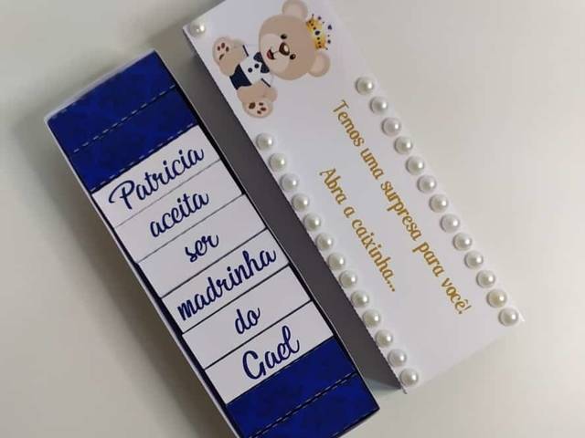 Convite padrinhos de CAIXA DE BIS CONVITE PARA PADRINHOS