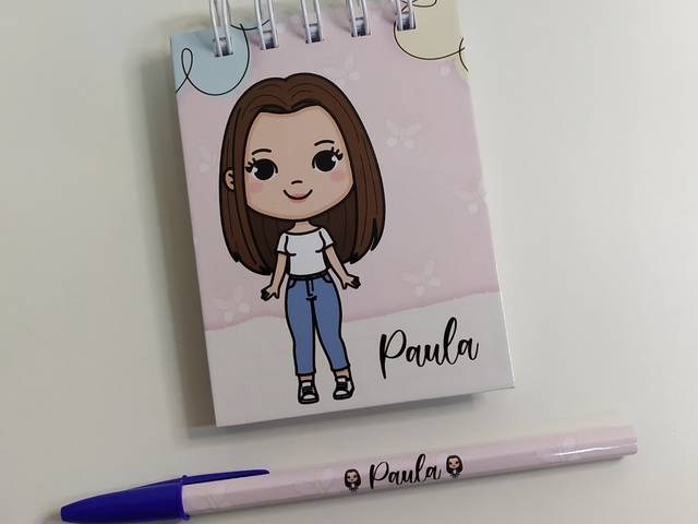 Lembrancinha de BLOQUINHO TAMANHO A7 COM CANETA OU LAPIS