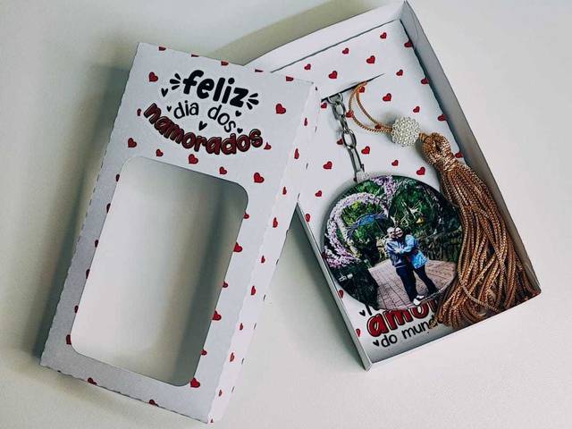 Dia dos Namorados de Caixinha com Chaveiro Espelho