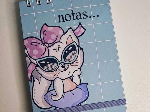 Encadernação de BLOQUINHO TAMANHO A6 PAUTADO COM ELÁSTICO