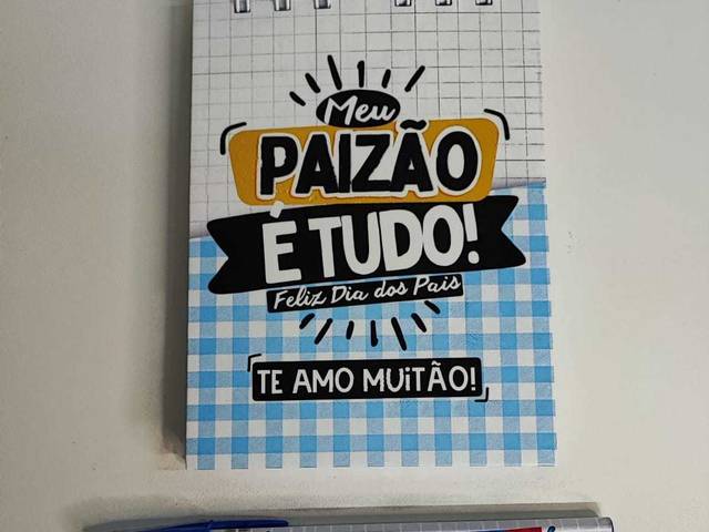 Dia dos Pais 2025 de BLOQUINHO TAMANHO A6 ou TAMANHO A7 COM CANETA