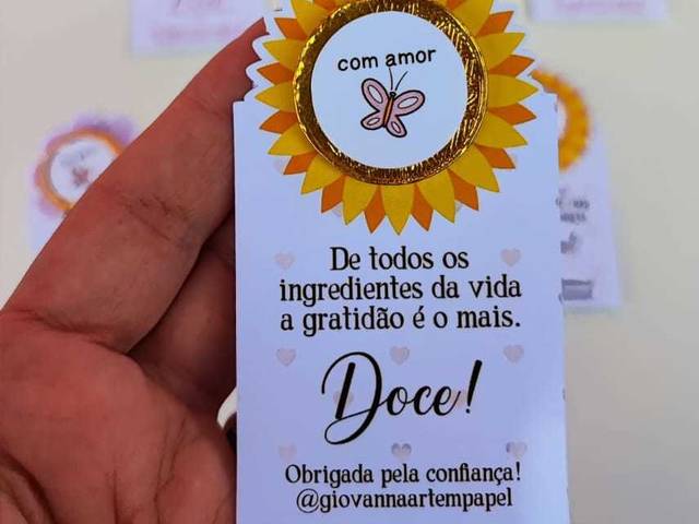 Mimos Cliente de CARD COM MOEDA DE CHOCOLATE