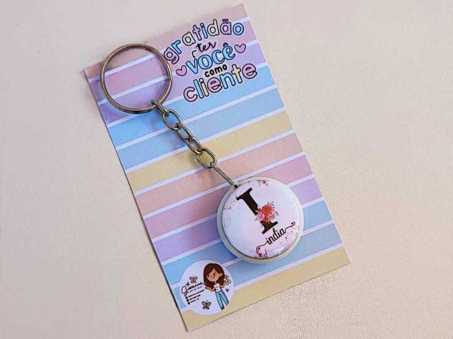 Lembrancinha de Button chaveiro dupla face 25mm
