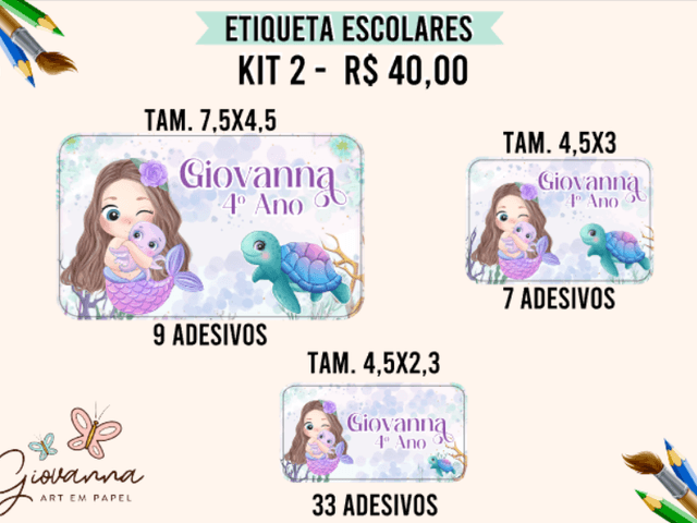 Escolar 2025 de KIT 2 ETIQUETAS ESCOLARES