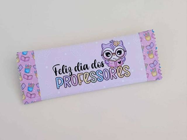 Dia dos Professor 2025 de BARRA DE CHOCOLATE PERSONALIZADA